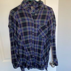 Free People Plaid Button Down